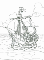 A coloring page of piet piraat